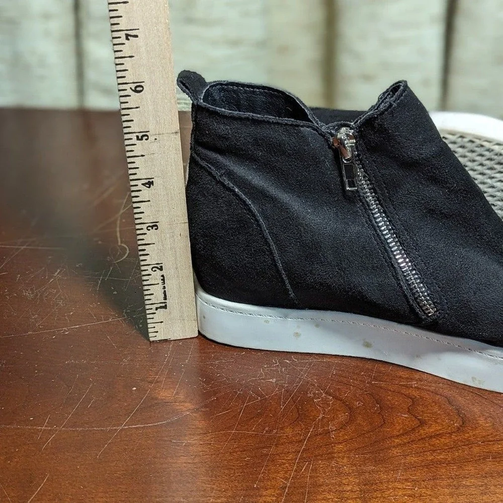 Vintage Y2K Indie Sleaze Soda Wedge High Top Sneakers Black Streetwear Women's 8